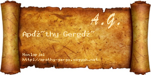 Apáthy Gergő névjegykártya