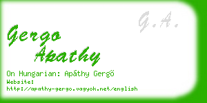 gergo apathy business card