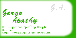 gergo apathy business card